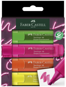 FABER-CASTELL Surligneur TEXTLINER 1546 NEON, étui de 8