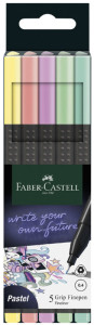 FABER-CASTELL Feutre pointe fine GRIP FINEPEN, étui de 5
