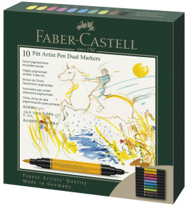 FABER-CASTELL Feutre PITT artist pen Dual Marker, étui de 5