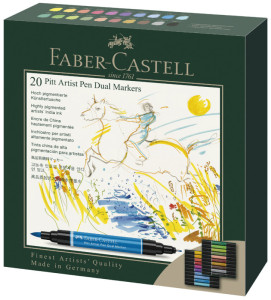 FABER-CASTELL Feutre PITT artist pen Dual Marker, étui de 5