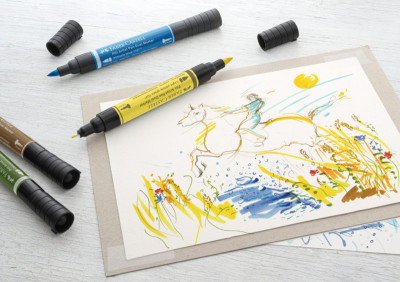 FABER-CASTELL Feutre PITT artist pen Dual Marker, étui de 5