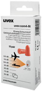 uvex Bouchons à usage unique com4-fit, taille S, orange