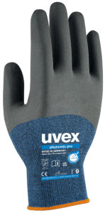 uvex Gants de travail phynomic pro, bleu/anthracite, T.6