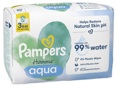 Pampers Harmonie Feuchttücher aqua, 3er Pack