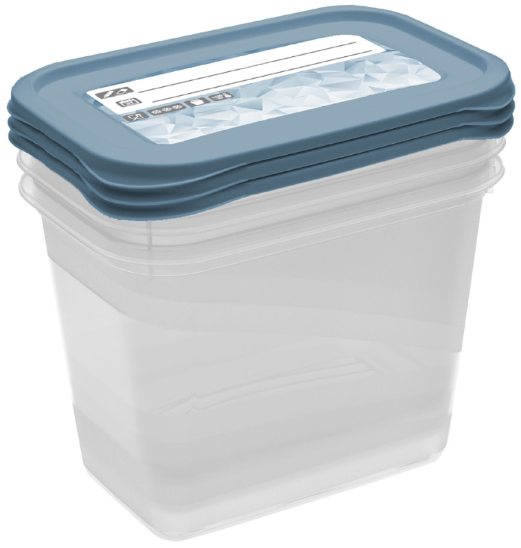 Idea-station - 12 Boîtes De Congélation 800 Ml Sans BPA - Anthracite - Empilables, Micro-ondes, Lave-vaisselle