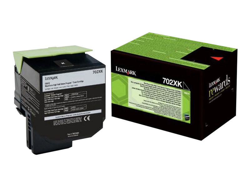 Lexmark : 702XK cartouche de TONER NOIR EX.LONGUE DUREE PROGRAMDERETOUR