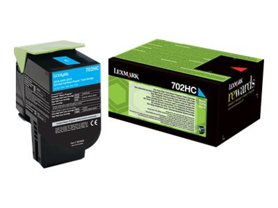 Lexmark : 702HC cartouche de TONER CYAN LONGUE DUREE PROGRAM de RETOUR