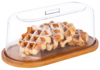 APS Plateau en bambou avec cloche, ovale, (L)280 x (P)140 mm APS Plateau en bambou avec cloche, ovale, (L)280 x (P)140 mm