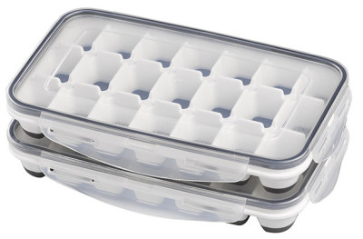 APS Bac à glaçons avec couvercle, transparent / gris