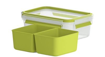 emsa Boîte pour goûter CLIP & GO, 0,55 L, transparent / vert