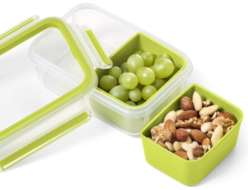 emsa Boîte pour goûter CLIP & GO, 0,55 L, transparent / vert