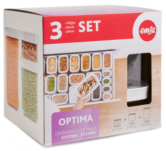 emsa Boîte de conservation OPTIMA, set de 3, (0,45/1/1,6 L)