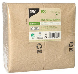 PAPSTAR Serviette de bistro, 330 x 330 mm, naturel