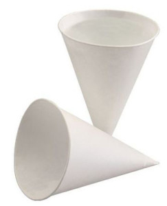PAPSTAR Gobelet conique, en papier de canne à sucre, blanc