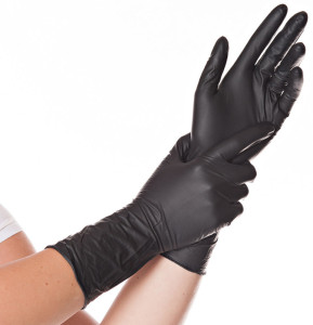 HYGOSTAR Gant nitrile SAFE LONG, XL, sans poudre, bleu
