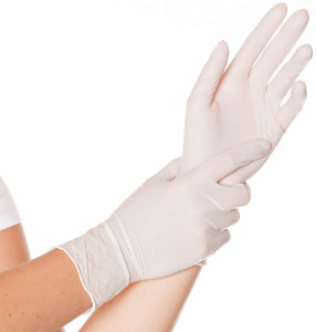 HYGONORM Gant nitrile SAFE FIT, L, sans poudre, blanc