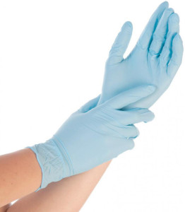 HYGONORM Gant nitrile SAFE FIT, M, sans poudre, bleu