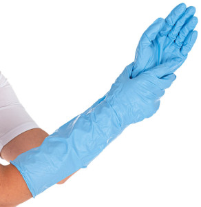 HYGOSTAR Gant nitrile EXTRA SAFE SUPERLONG, L, bleu