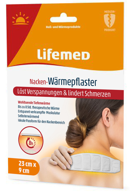 Lifemed Patch chauffant pour la nuque, 230 x 90 mm, blanc