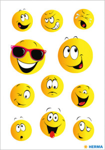 HERMA Autocollants DECOR Expressions du visage, pailleté