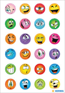 HERMA Autocollants DECOR Expressions du visage, pailleté