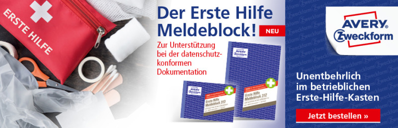 AVERY Zweckform Erste Hilfe Meldeblock 313, DIN A6 quer