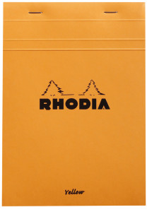 RHODIA Bloc agrafé No. 16 Yellow, format A5, quadrillé