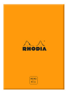 RHODIA Bloc mémo No. 11, 85 x 115 mm, quadrillé, orange