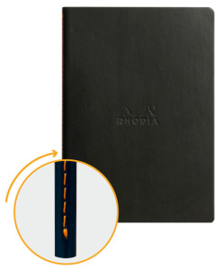 RHODIA Carnet piqûre textile RHODIARAMA, A5, ligné, noir