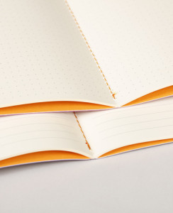 RHODIA Carnet piqûre textile RHODIARAMA, A5, ligné, saphir