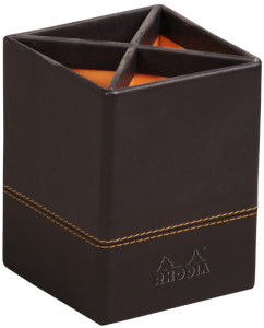 RHODIA Pot à crayons, en similicuir, bronze