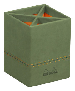 RHODIA Pot à crayons, en similicuir, titane