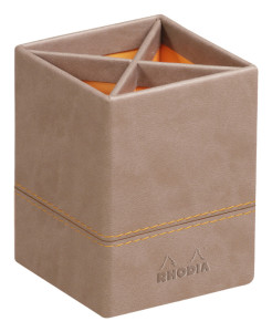 RHODIA Pot à crayons, en similicuir, chocolat