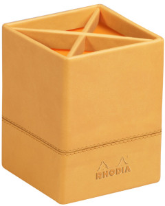 RHODIA Pot à crayons, en similicuir, bois de rose