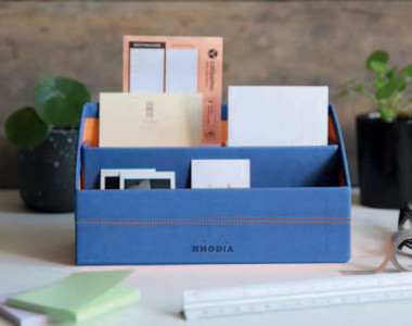 RHODIA Porte-courrier, en simili cuir, titane