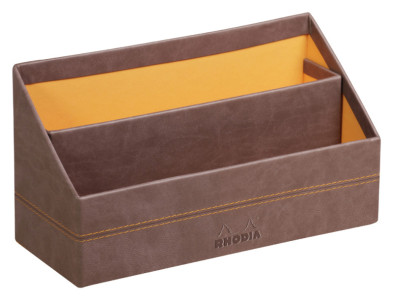 RHODIA Porte-courrier, en simili cuir, chocolat