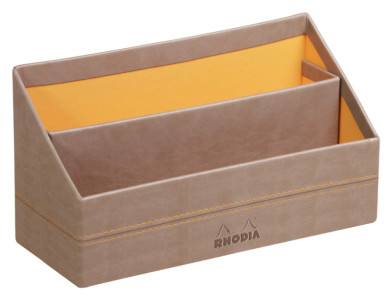 RHODIA Porte-courrier, en simili cuir, taupe