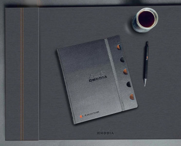 RHODIA Sous-main, en similicuir, titane