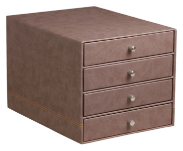RHODIA Trieur 4 tiroirs, en simili cuir, bronze