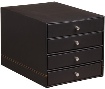 RHODIA Trieur 4 tiroirs, en simili cuir, coquelicot