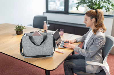 sigel Sac en feutre Business Desk Sharing Bag, taille M,gris
