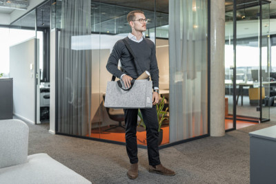 sigel Sac en feutre Business Desk Sharing Bag, taille L,gris