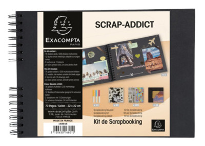 EXACOMPTA Kit de scrapbooking SCRAP ADDICT, noir
