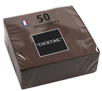 PROnappe Serviette cocktail, 200 x 200 mm, chocolat