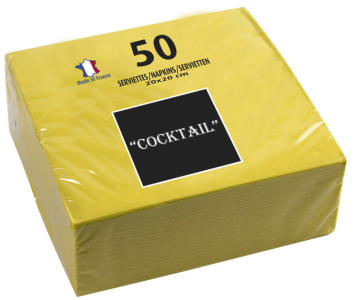 PROnappe Serviette cocktail, 200 x 200 mm, jaune