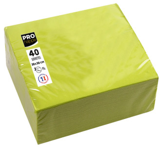 PROnappe Serviette de table jetable, 380 x 380 mm, jaune