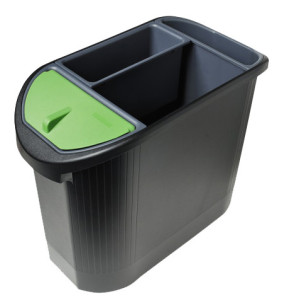 EXACOMPTA Corbeille à papier TOPLINE, 26 litres, noir/