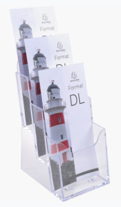 EXACOMPTA Distributeur de prospectus, DL portrait, cristal