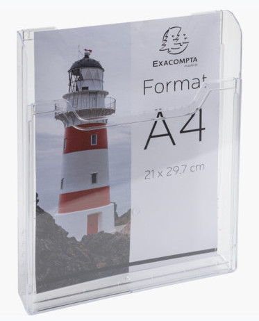 Exacompta – Réf. 74058D - Lot De 10 Distributeurs De Prospectus Sur Table - 1 Compartiment - Monobloc - Dimensions : Prof.23,5 X Larg.8,5 X Haut.24,7 Cm - Format à Classer A4 - Cristal