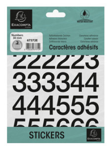 EXACOMPTA Chiffres auto-adhésifs 0-9, 10 mm, noir